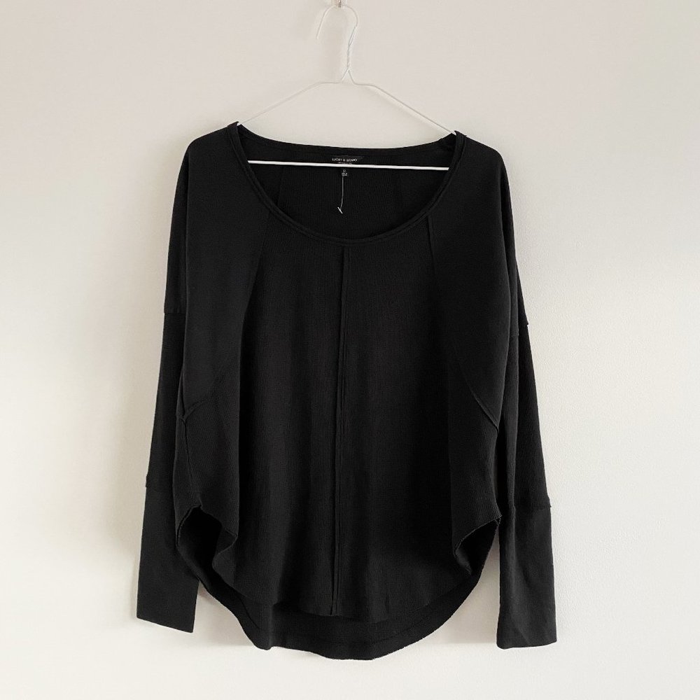Lucky Brand, NWOT, Women's Thermal Long Sleeve Top, Scoop-Neck, Curved Hem